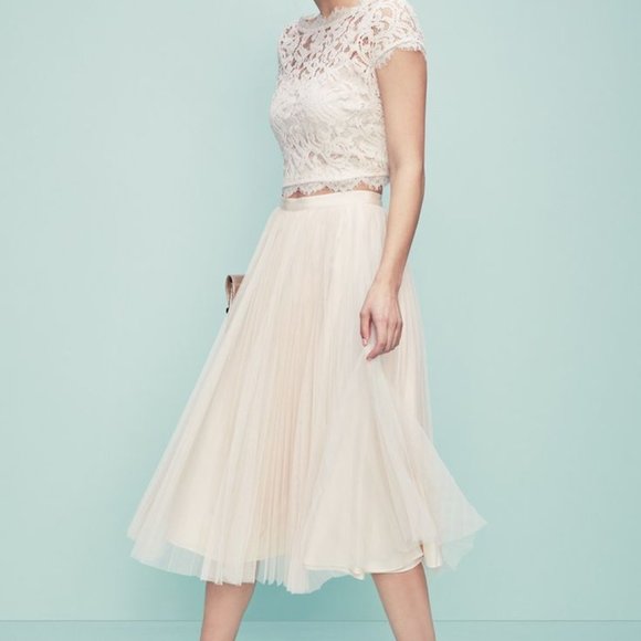 Adrianna Papell Dresses & Skirts - Adrianna Papell White Bridal Tutu Skirt Multi Layer Tulle Pleated